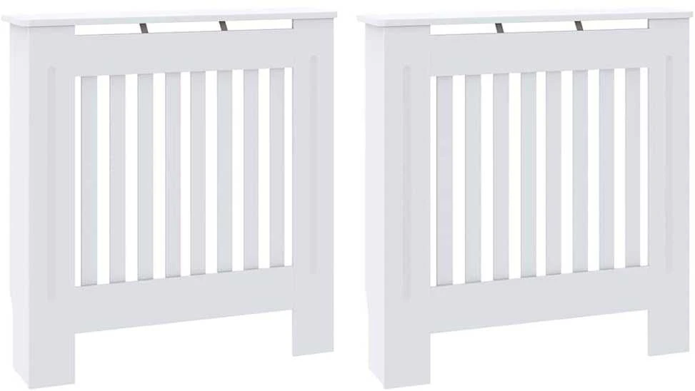 Radiatoriaus dangtis 2 pcs Balta 78x19x81,5cm Apdirbta mediena 3403241