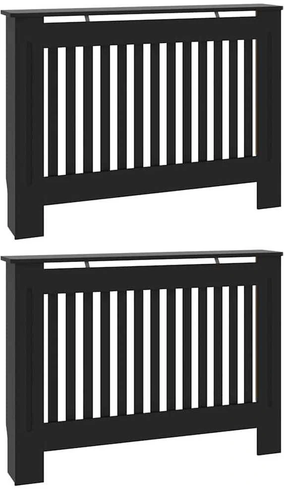 Radiatoriaus dangtis 2 pcs Juoda 112x19x81,5cm Apdirbta mediena 3403229
