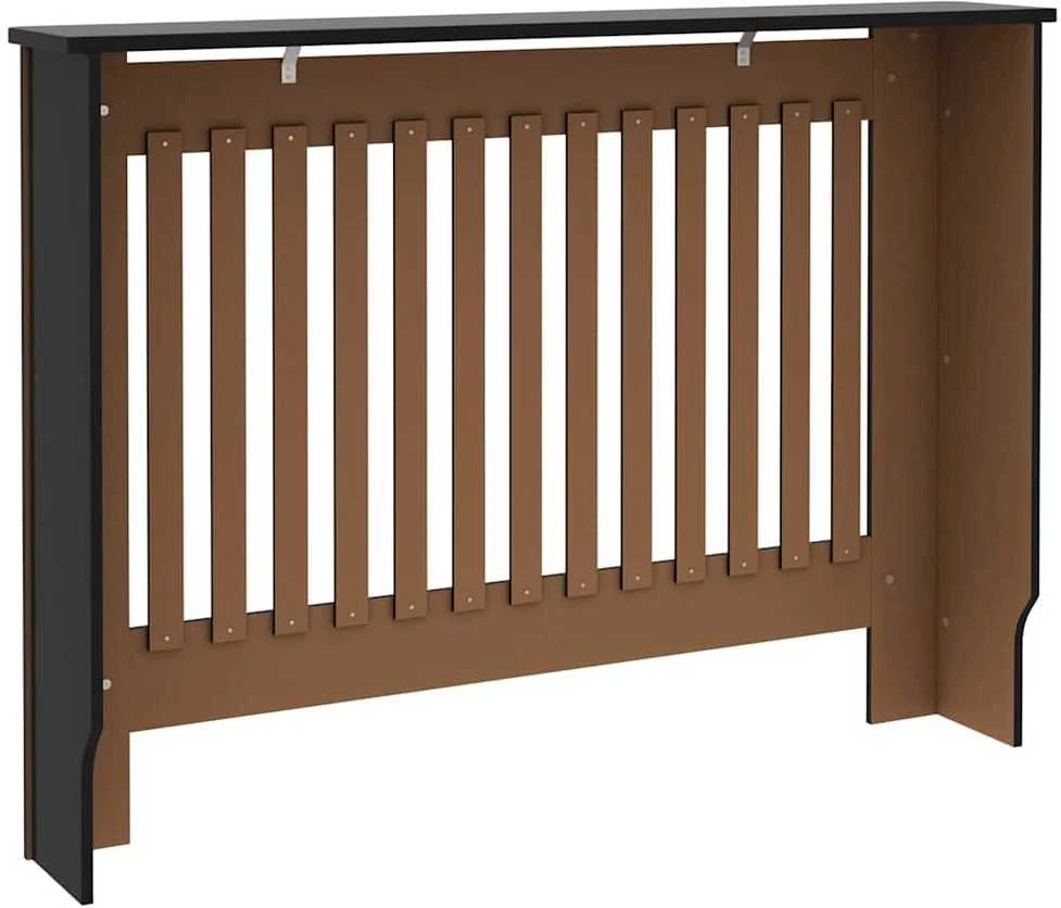 Radiatoriaus dangtis 2 pcs Juoda 112x19x81,5cm Apdirbta mediena 3403229
