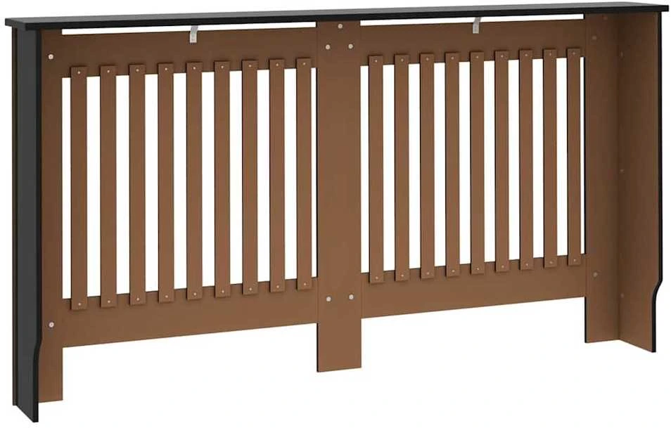 Radiatoriaus dangtis 2 pcs Juoda 152x19x81,5cm Apdirbta mediena 3403232
