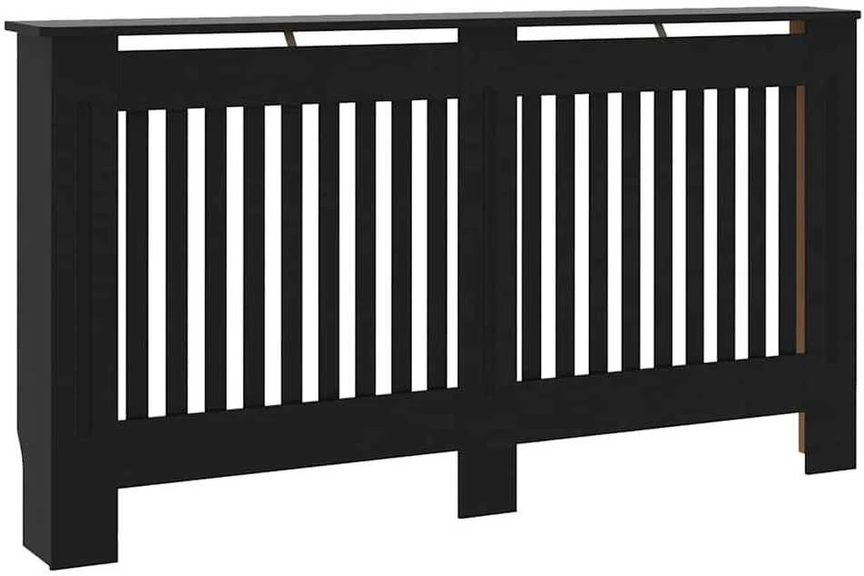 Radiatoriaus dangtis 2 pcs Juoda 152x19x81,5cm Apdirbta mediena 3403232