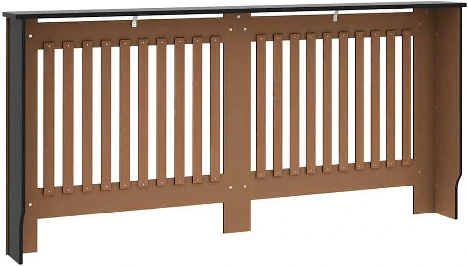 Radiatoriaus dangtis 2 pcs Juoda 172x19x81,5cm Apdirbta mediena 3403235
