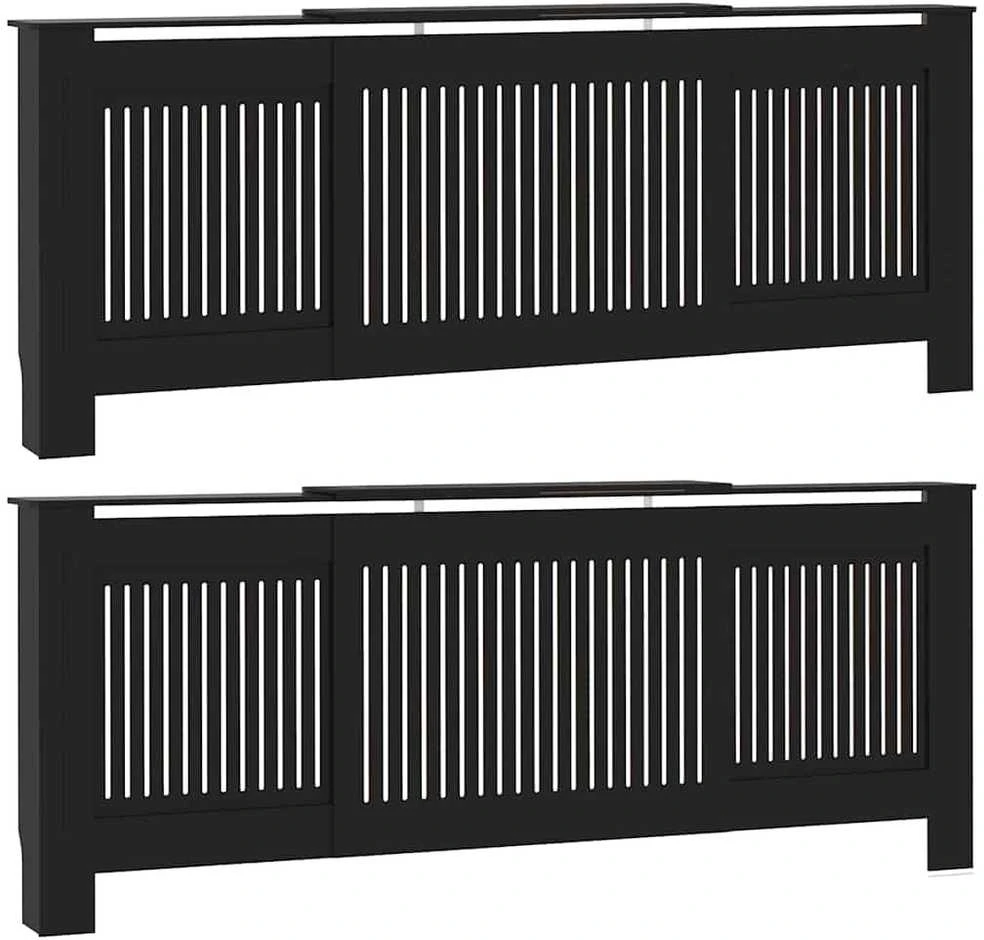 Radiatoriaus dangtis 2 pcs Juoda 205 x 20,5 x 81,5cm
