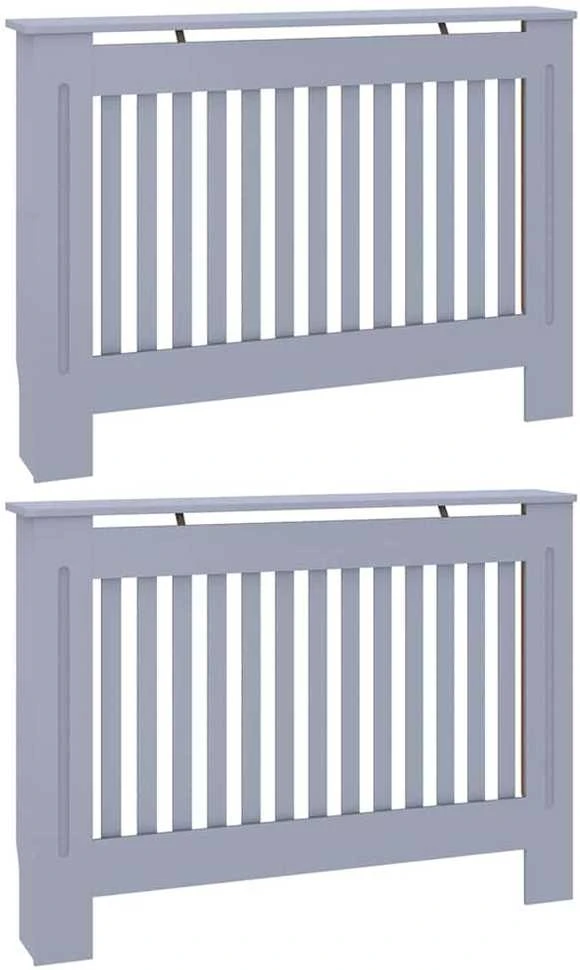 Radiatoriaus dangtis 2 pcs Pilka 112x19x81,5cm Apdirbta mediena 3403228