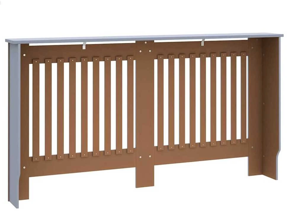 Radiatoriaus dangtis 2 pcs Pilka 152x19x81,5cm Apdirbta mediena 3403231