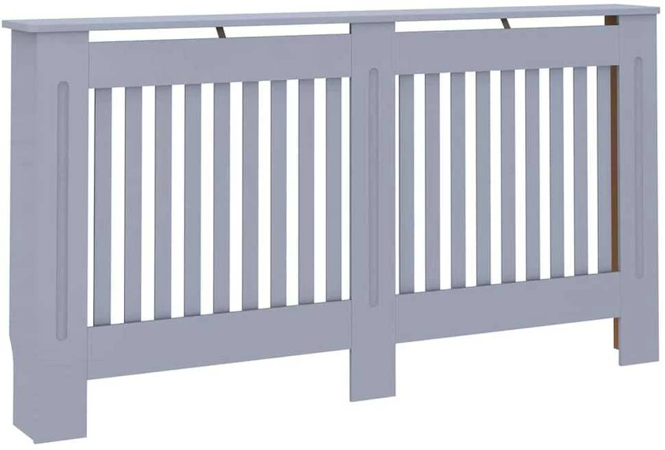 Radiatoriaus dangtis 2 pcs Pilka 152x19x81,5cm Apdirbta mediena 3403231
