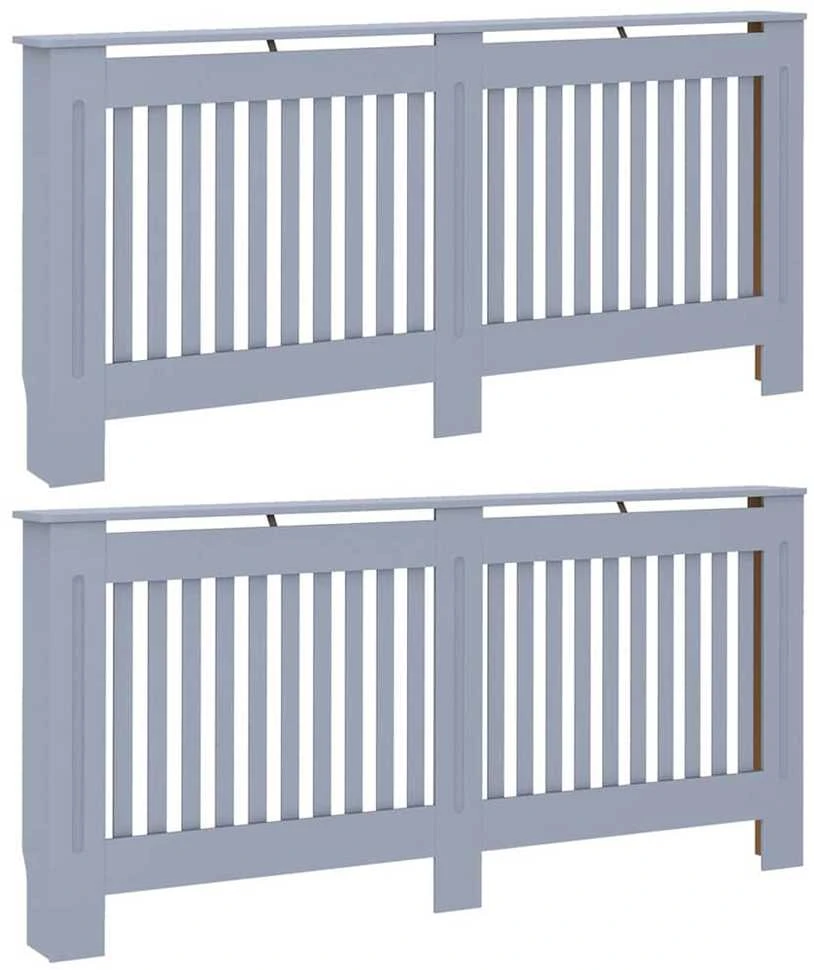 Radiatoriaus dangtis 2 pcs Pilka 172x19x81,5cm Apdirbta mediena 3403234