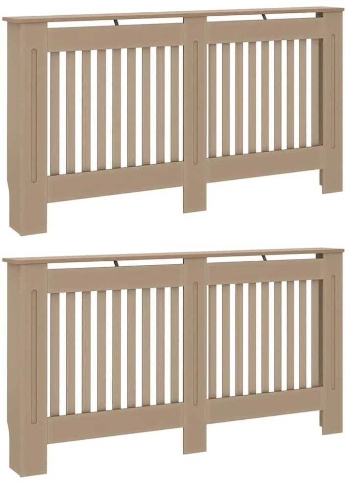 Radiatoriaus dangtis 2 pcs Ruda 152x19x81,5cm Apdirbta mediena 3403233