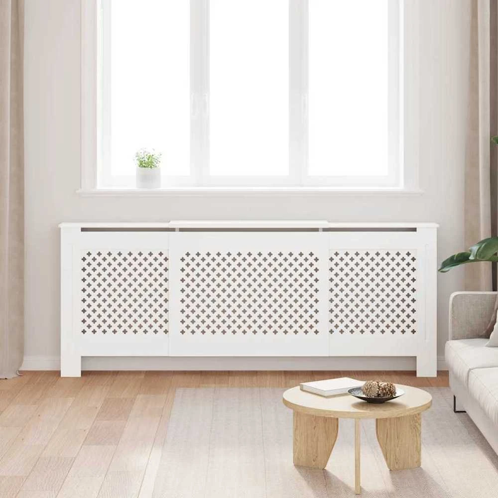 Radiatoriaus uždangalas, baltos spalvos, 205cm, MDF