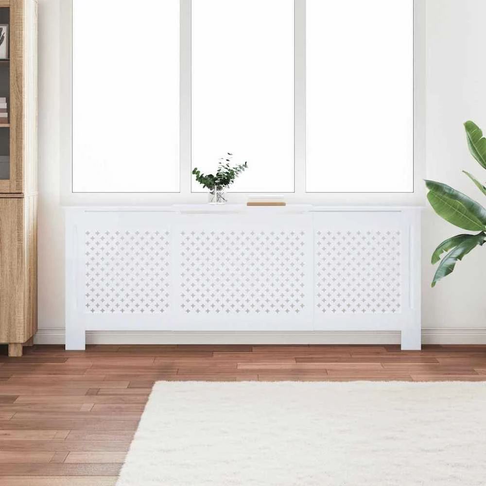 Radiatoriaus uždangalas, baltos spalvos, 205cm, MDF