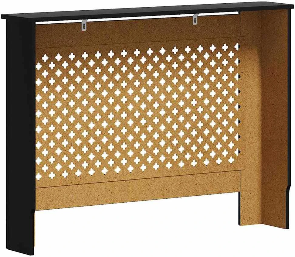 Radiatoriaus uždangalas, juodos spalvos, 112x19x81,5cm, MDF