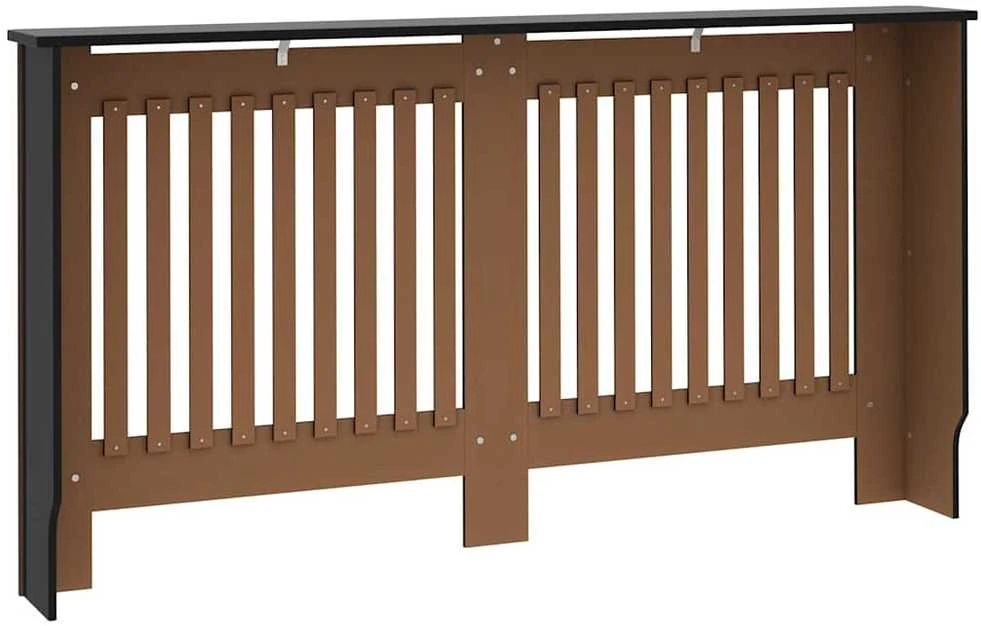 Radiatoriaus uždangalas, juodos spalvos, 152x19x81,5cm, MDF