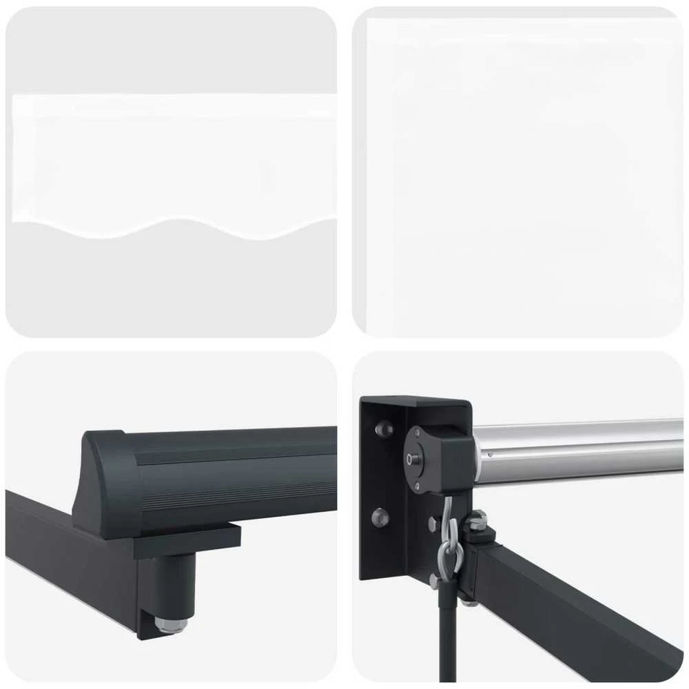 Rankinė ištraukiama markizė su LED Balta ir antracito 3 x 2,5 m