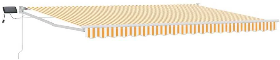 Rankinė ištraukiama markizė su LED Geltona ir balta 4 × 3 m
