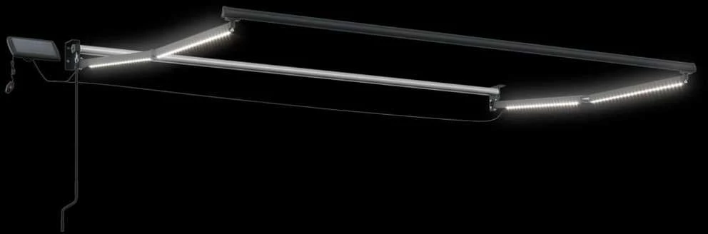 Rankinė ištraukiama markizė su LED Ruda ir antracito 3 x 2,5 m