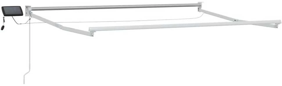 Rankinė ištraukiama markizė su LED Bežinė ir balta 3 x 2,5 m