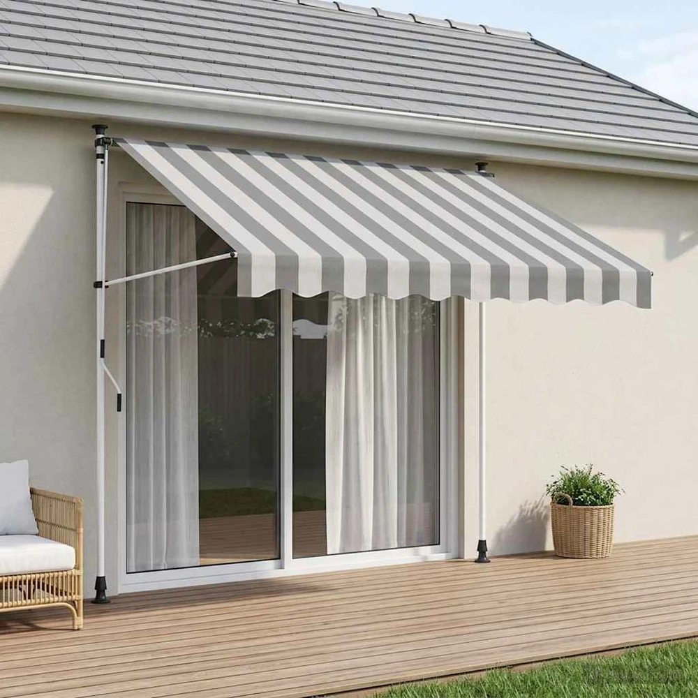 Rankinė sulankstoma markizė Antracito ir baltos 250 cm