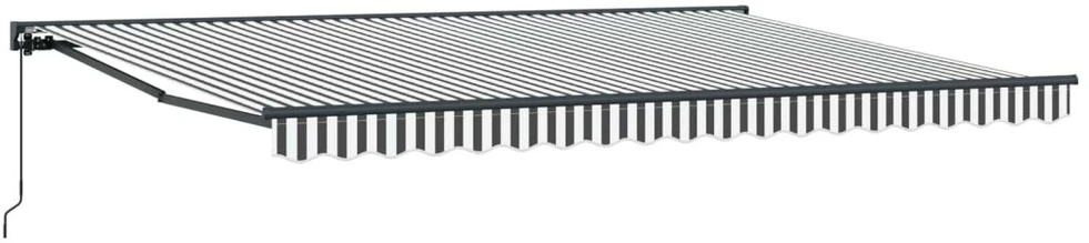 Rankinė sulankstoma markizė Antracito ir baltos 4 × 3,5 m