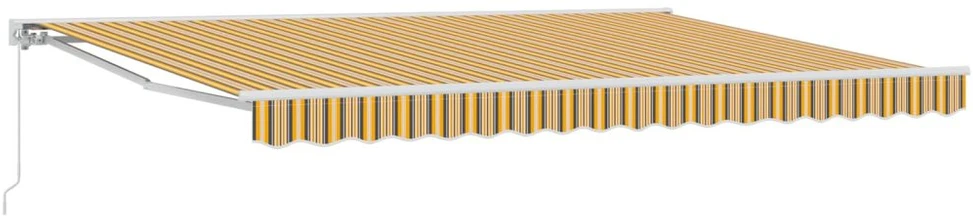 Rankinė sulankstoma markizė Geltona, pilka ir balta 4 × 3 m