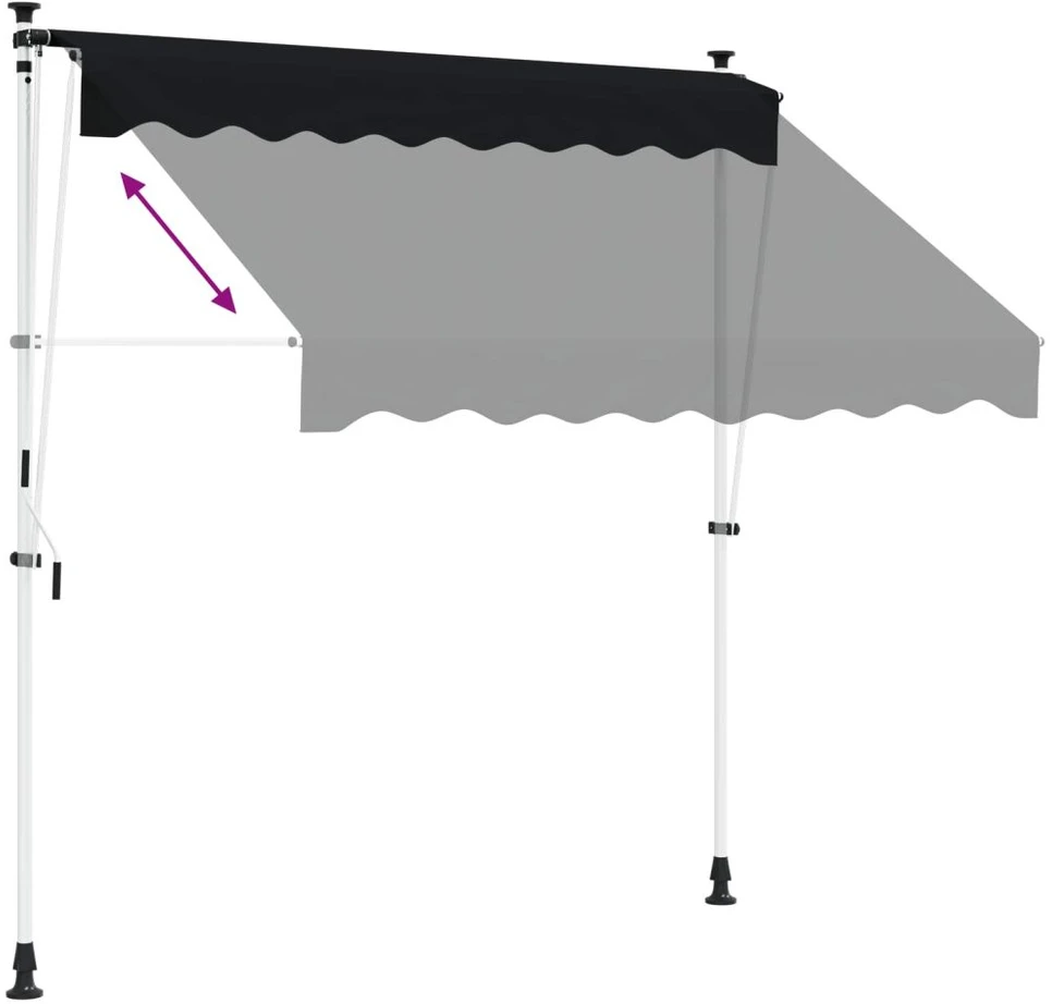 Rankinė sulankstoma markizė Juoda 250 cm