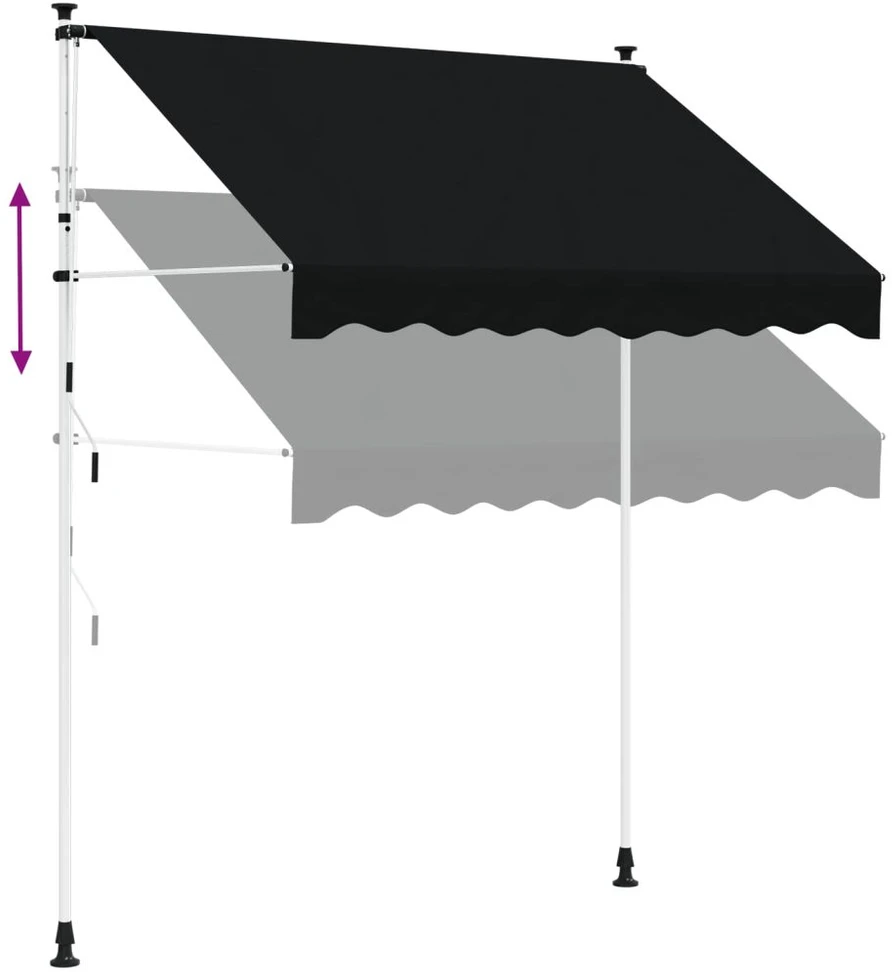 Rankinė sulankstoma markizė Juoda 400 cm