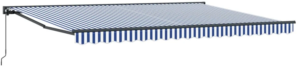 Rankinė sulankstoma markizė Mėlyna ir balta 4 × 3,5 m