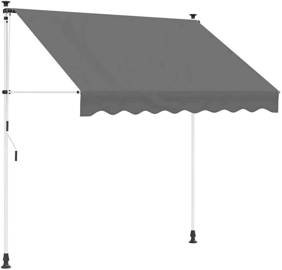 Rankinė sulankstoma markizė Šviesiai pilka 150 cm