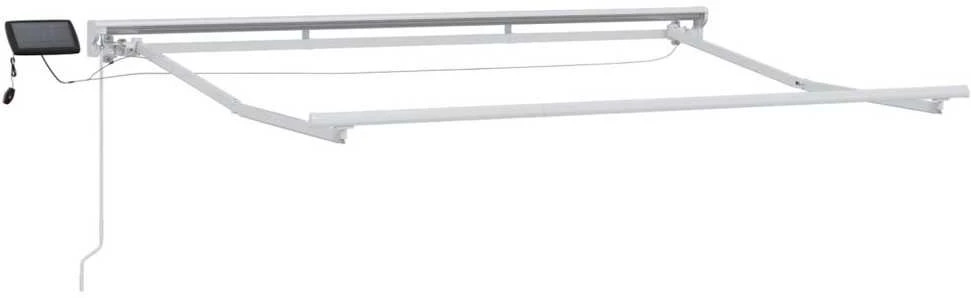 Rankinis markizės rėmas su LED Baltas 3 x 2,5 m Aliuminis
