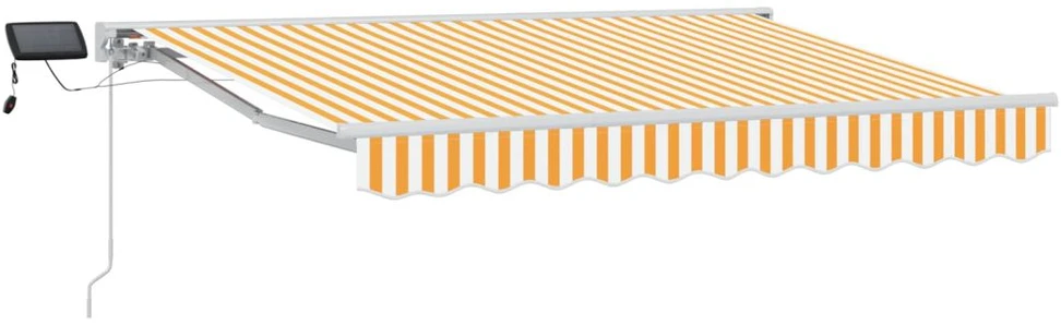 Rankinis markizės rėmas su LED Geltona ir balta 3 x 2,5 m