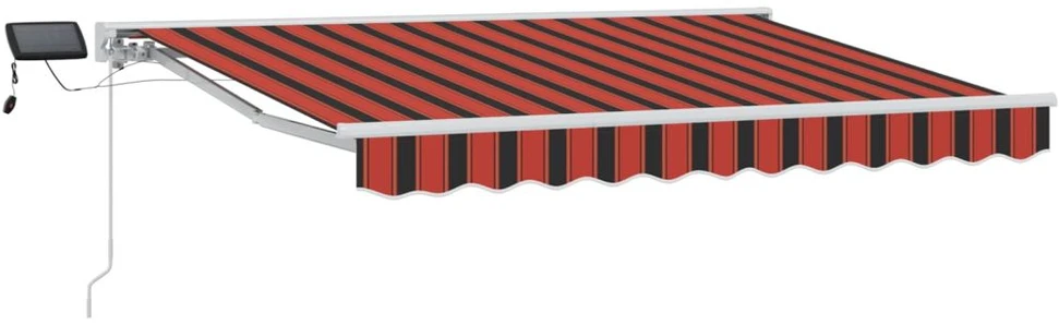 Rankinis markizės rėmas su LED Oranžinė, Juoda, Balta 3,5 x 2 m