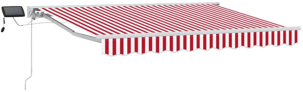 Rankinis markizės rėmas su LED Raudona ir balta 3 x 2,5 m