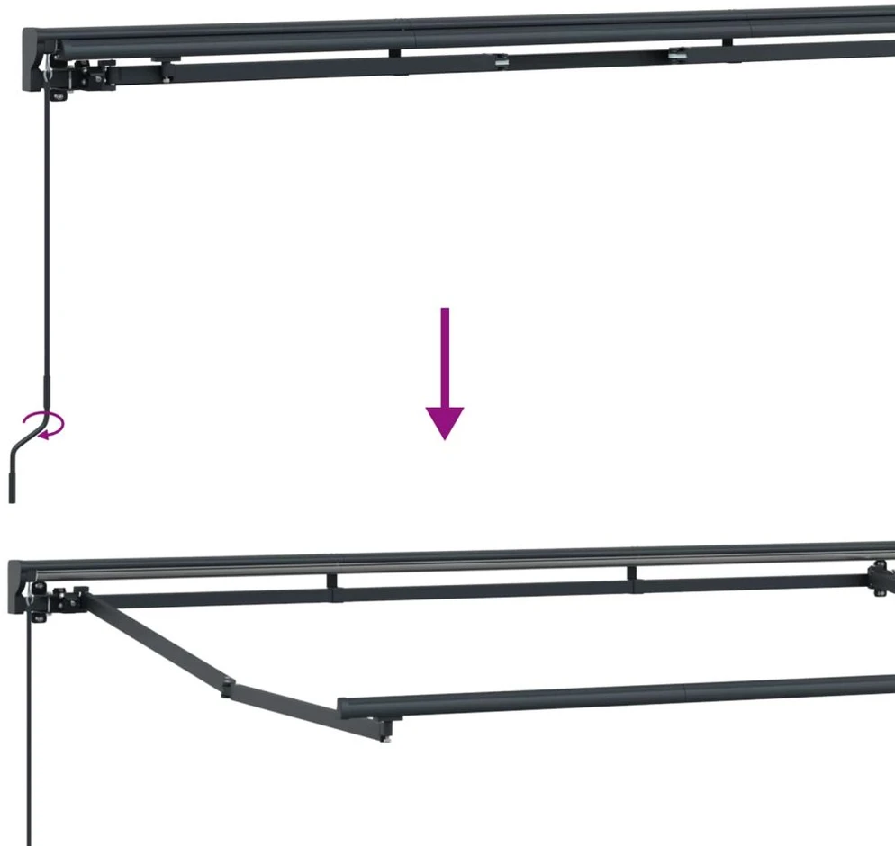 Rankinis markizės rėmas su LED Smėlio 3 x 2,5 m