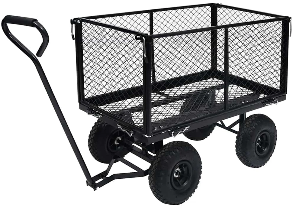Rankinis sodo vežimėlis, juodos spalvos, 350kg