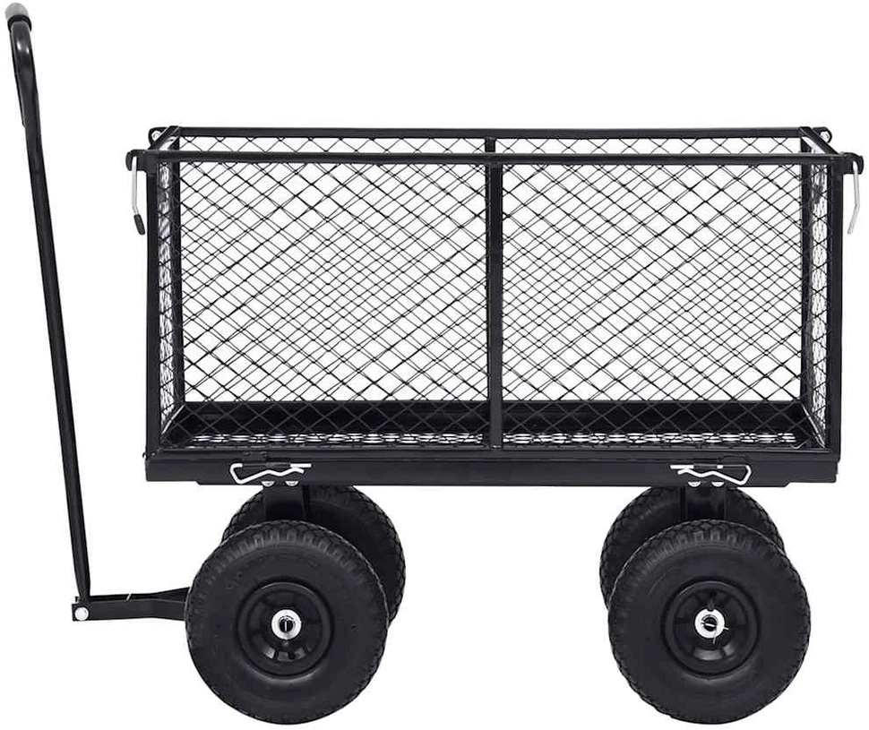 Rankinis sodo vežimėlis, juodos spalvos, 350kg