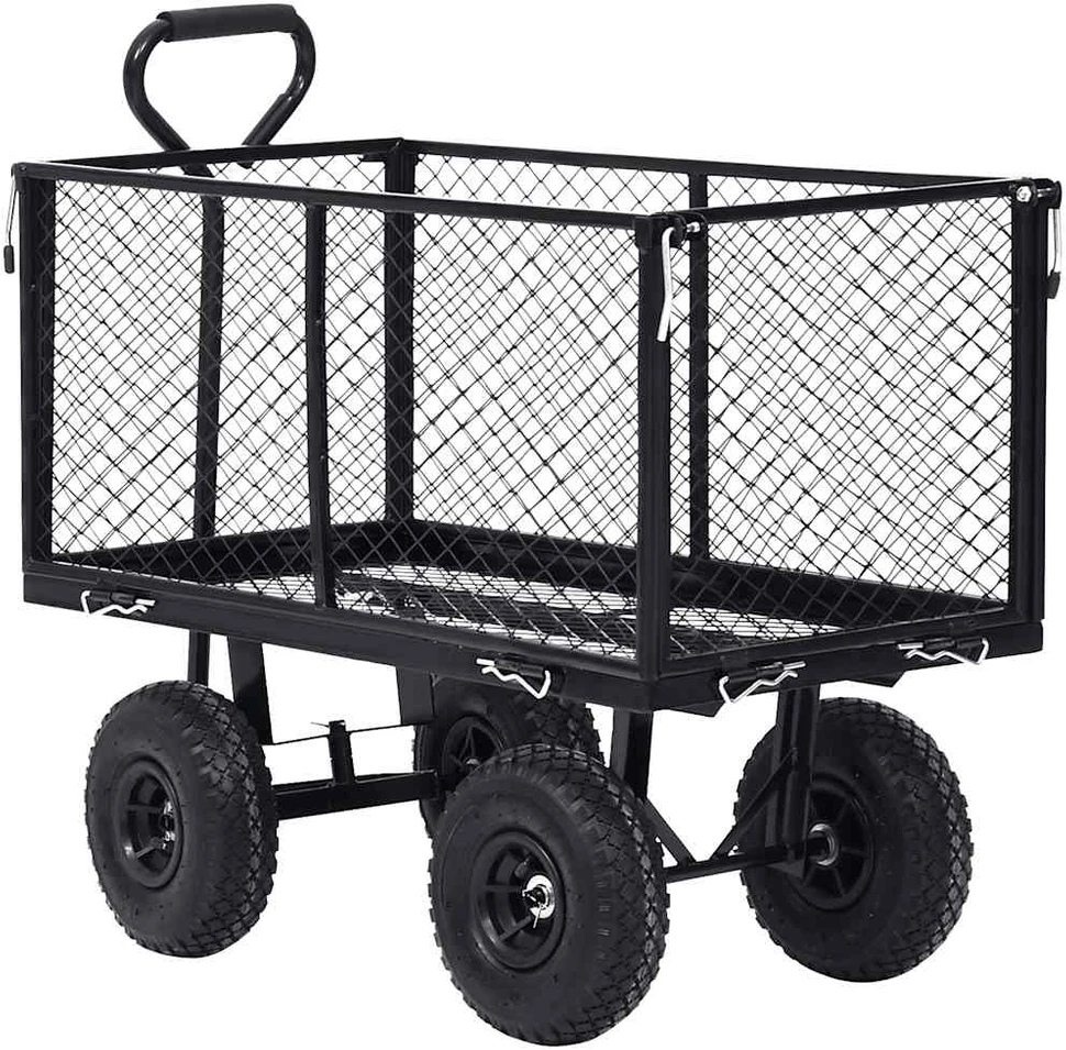 Rankinis sodo vežimėlis, juodos spalvos, 350kg