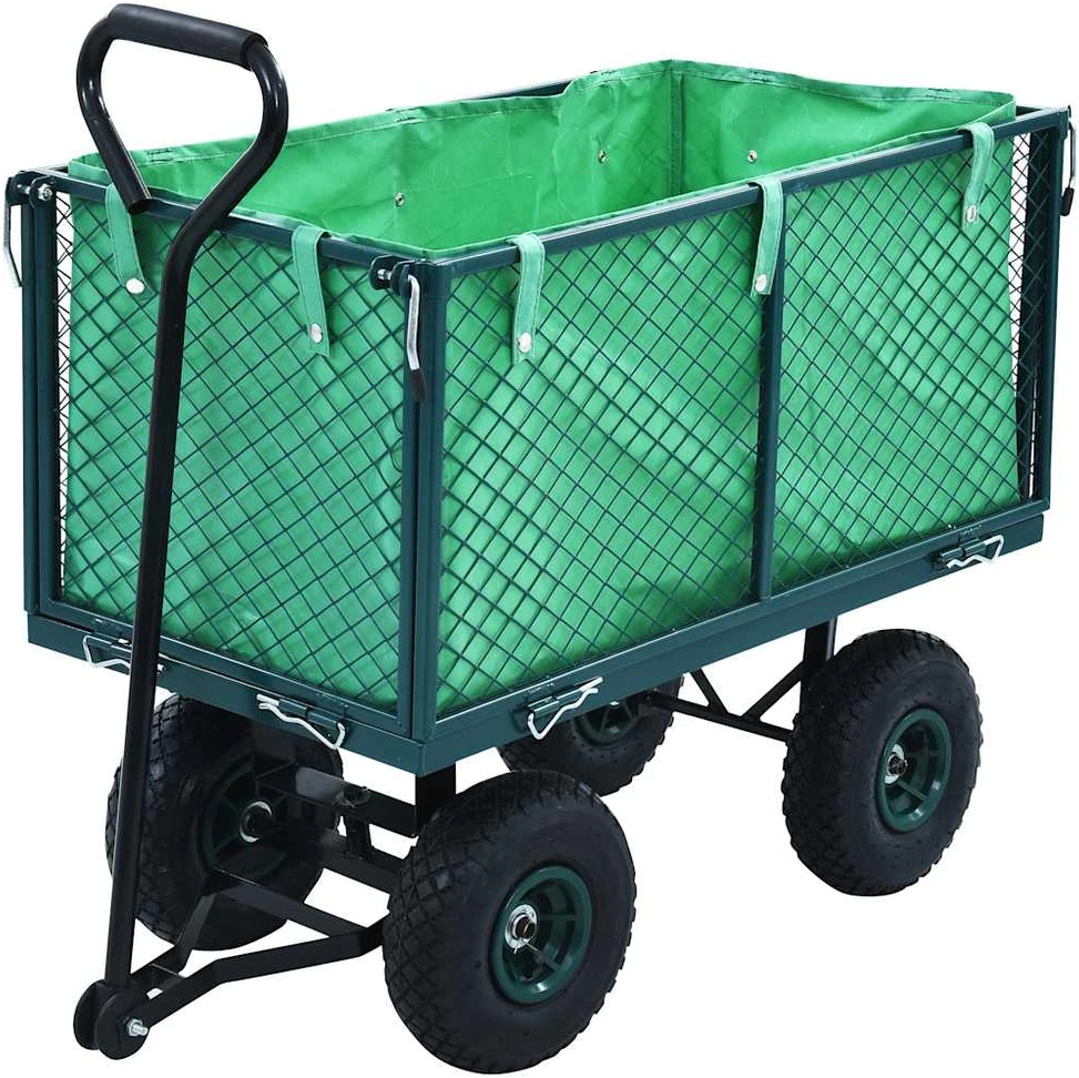 Rankinis sodo vežimėlis, žalios spalvos, 350kg