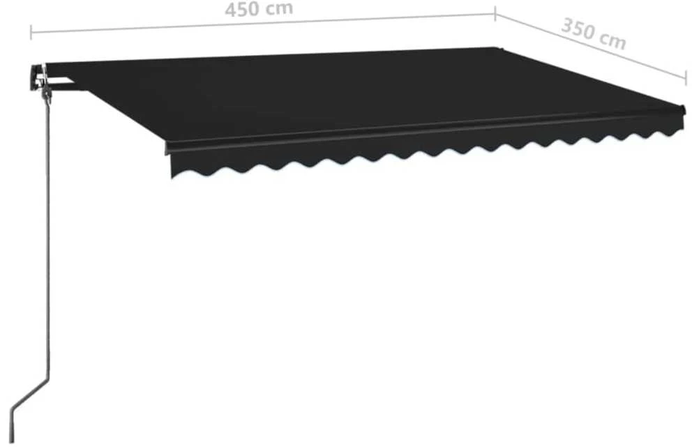Rankiniu būdu ištraukiama markizė, antracito spalvos, 450x350cm