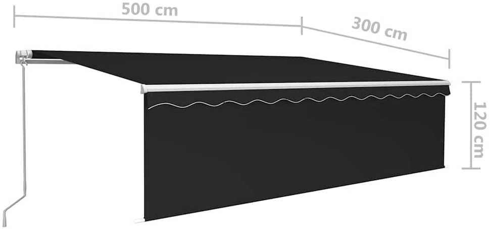 Rankiniu būdu ištraukiama markizė, antracito, 5x3m