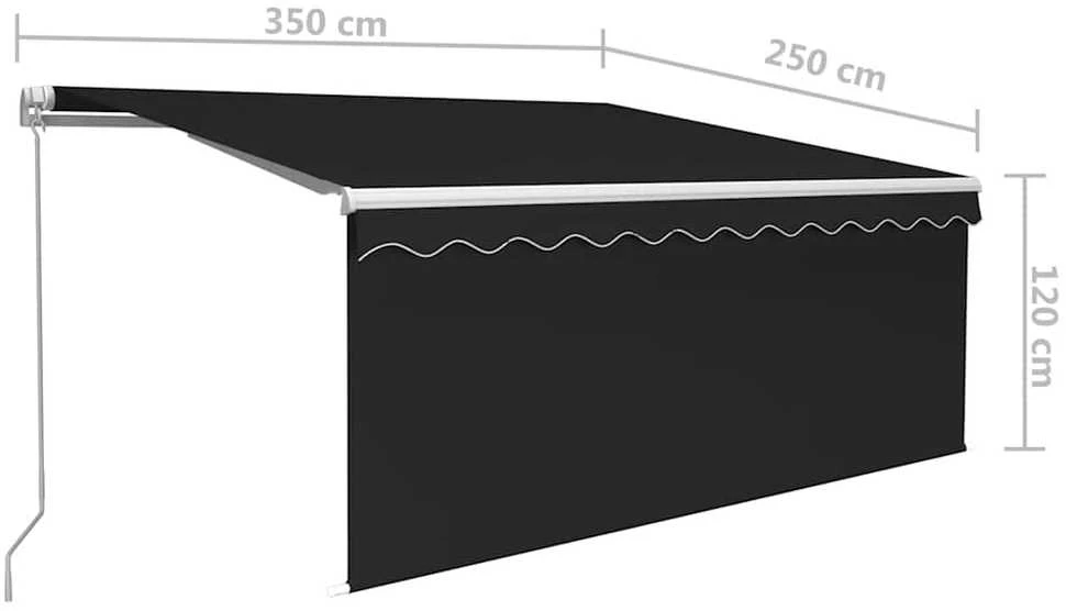 Rankiniu būdu ištraukiama markizė, antracito, 3,5x2,5m