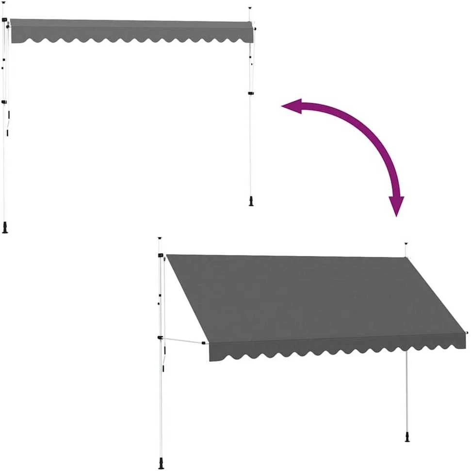 Rankiniu būdu ištraukiama markizė, antracito spalvos, 400cm