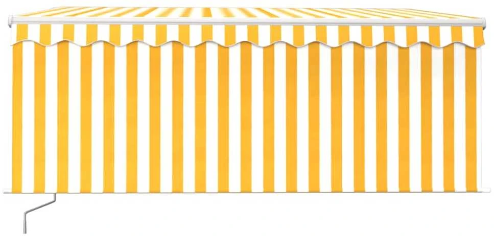 Rankiniu būdu ištraukiama markizė, geltona ir balta, 3,5x2,5m