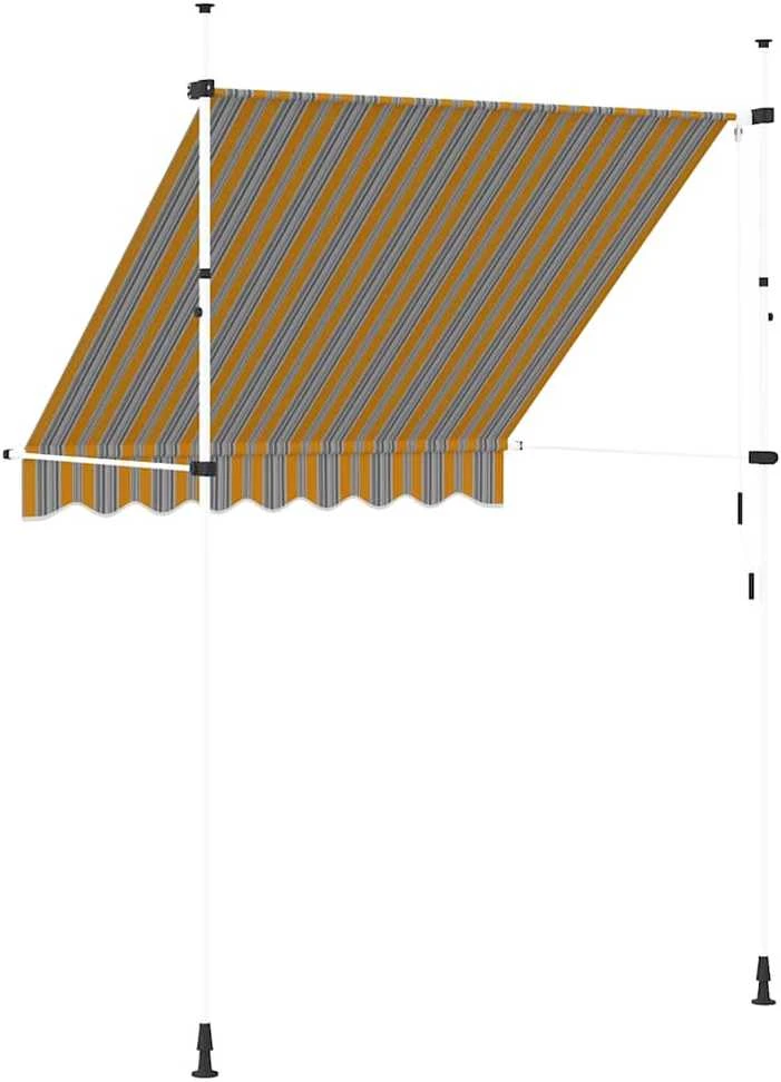 Rankiniu būdu ištraukiama markizė, geltoni/mėlyni dryžiai, 200cm