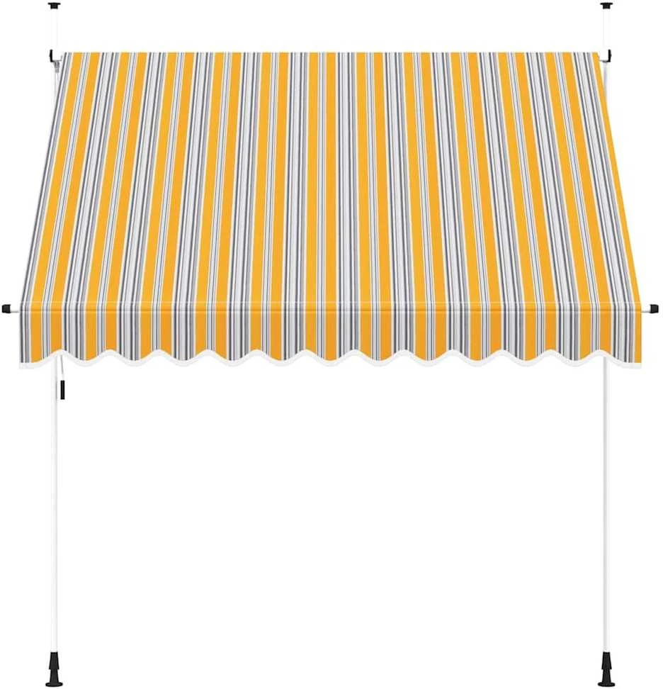 Rankiniu būdu ištraukiama markizė, geltoni/mėlyni dryžiai, 250cm
