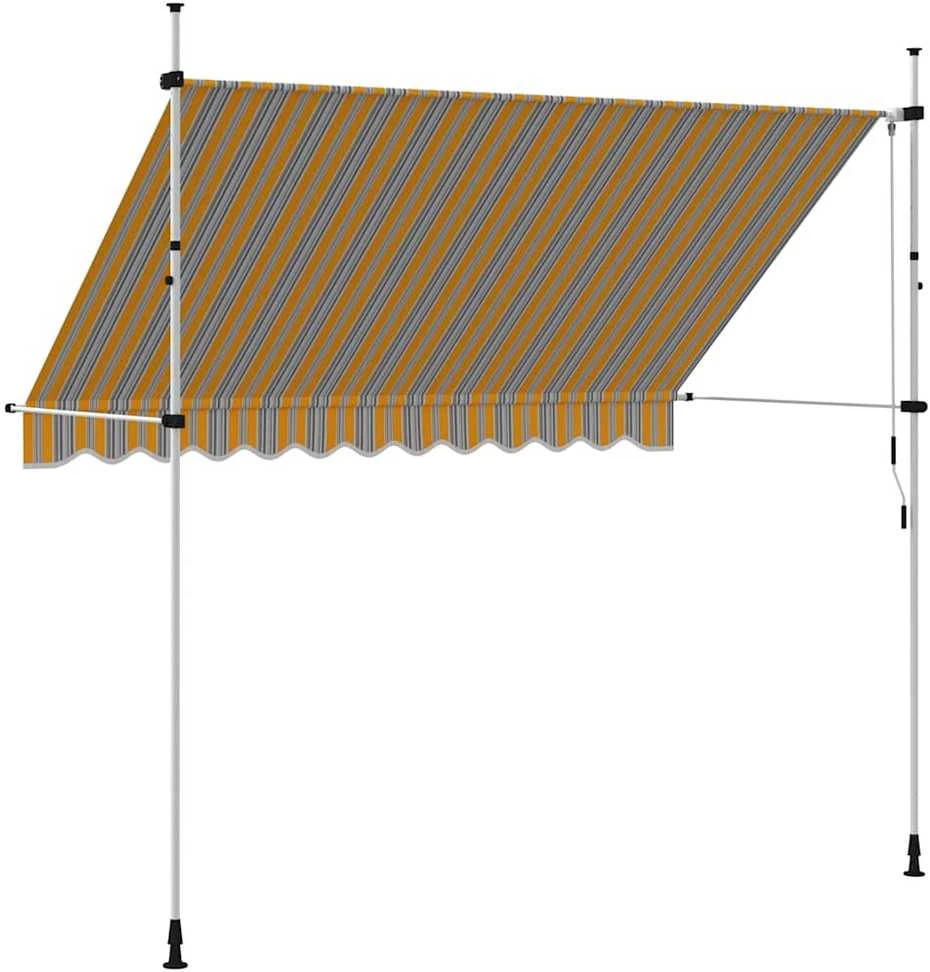 Rankiniu būdu ištraukiama markizė, geltoni/mėlyni dryžiai, 300cm