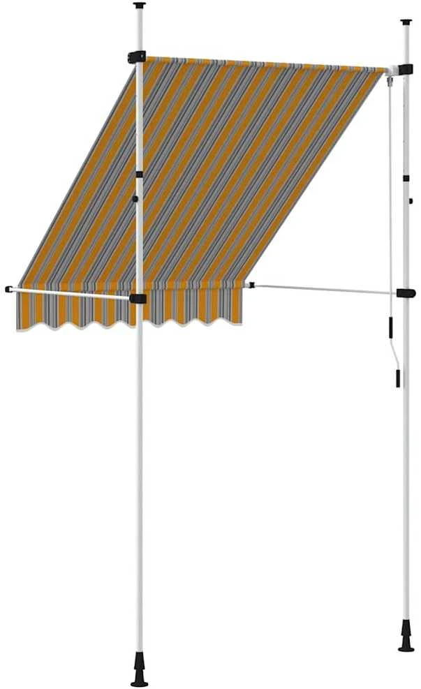 Rankiniu būdu ištraukiama markizė, geltoni/mėlyni dryžiai, 150cm