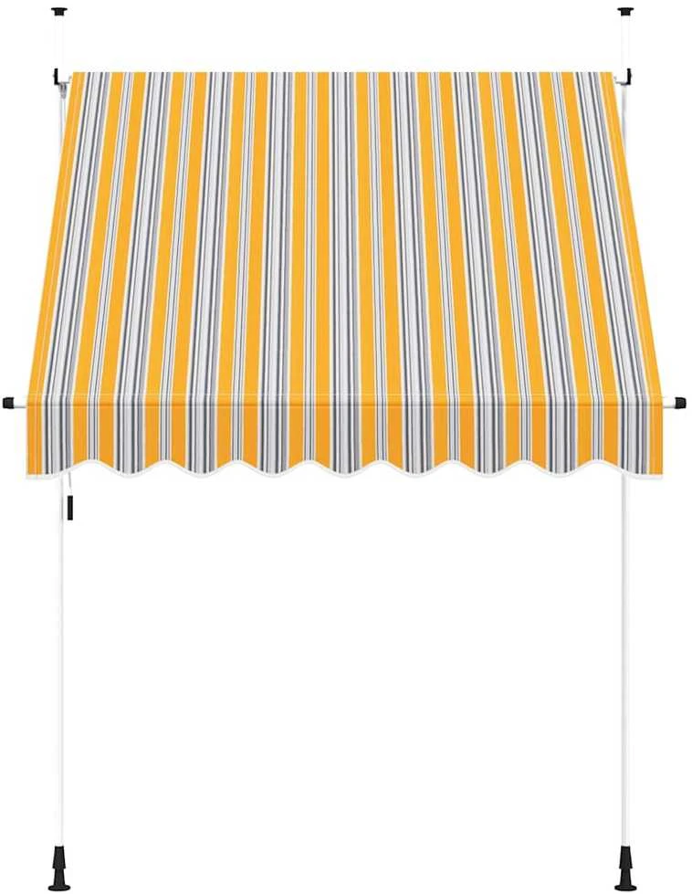Rankiniu būdu ištraukiama markizė, geltoni/mėlyni dryžiai, 200cm