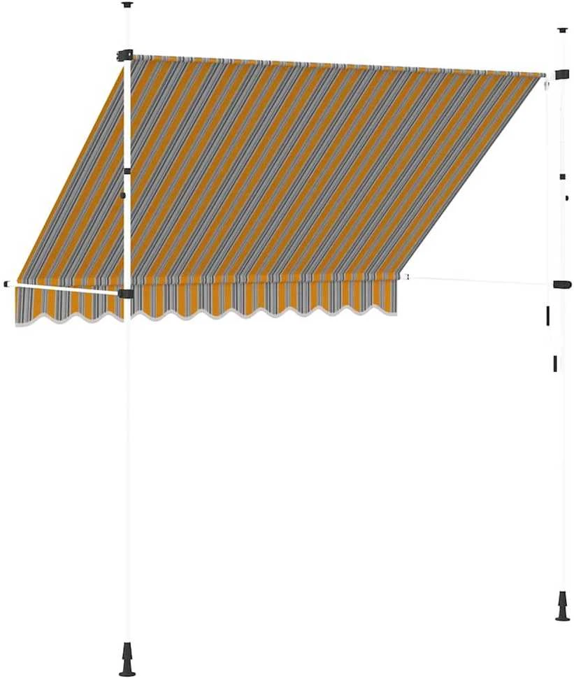 Rankiniu būdu ištraukiama markizė, geltoni/mėlyni dryžiai, 250cm
