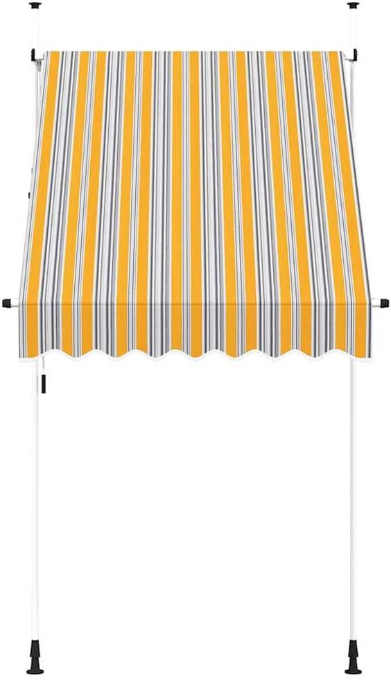 Rankiniu būdu ištraukiama markizė, geltoni/mėlyni dryžiai, 150cm