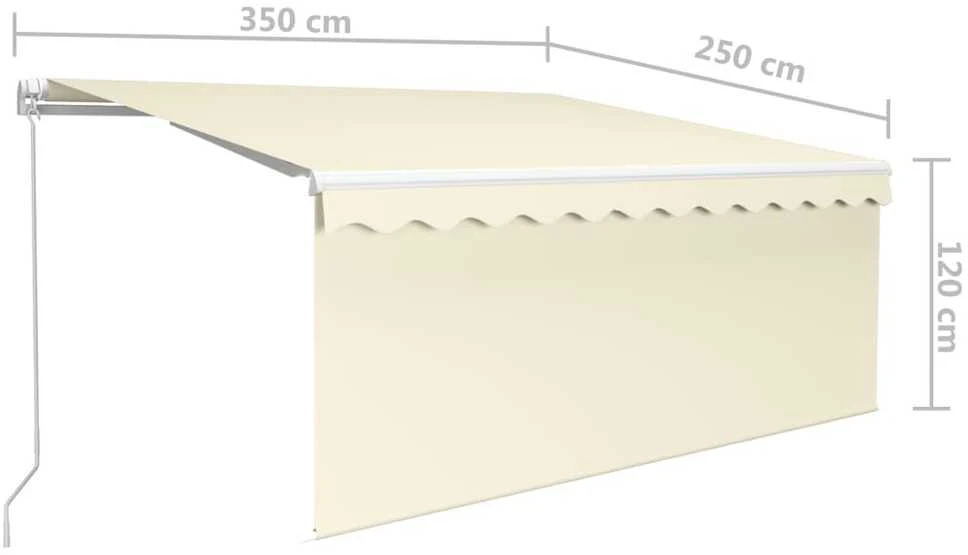 Rankiniu būdu ištraukiama markizė, kreminė, 3,5x2,5m