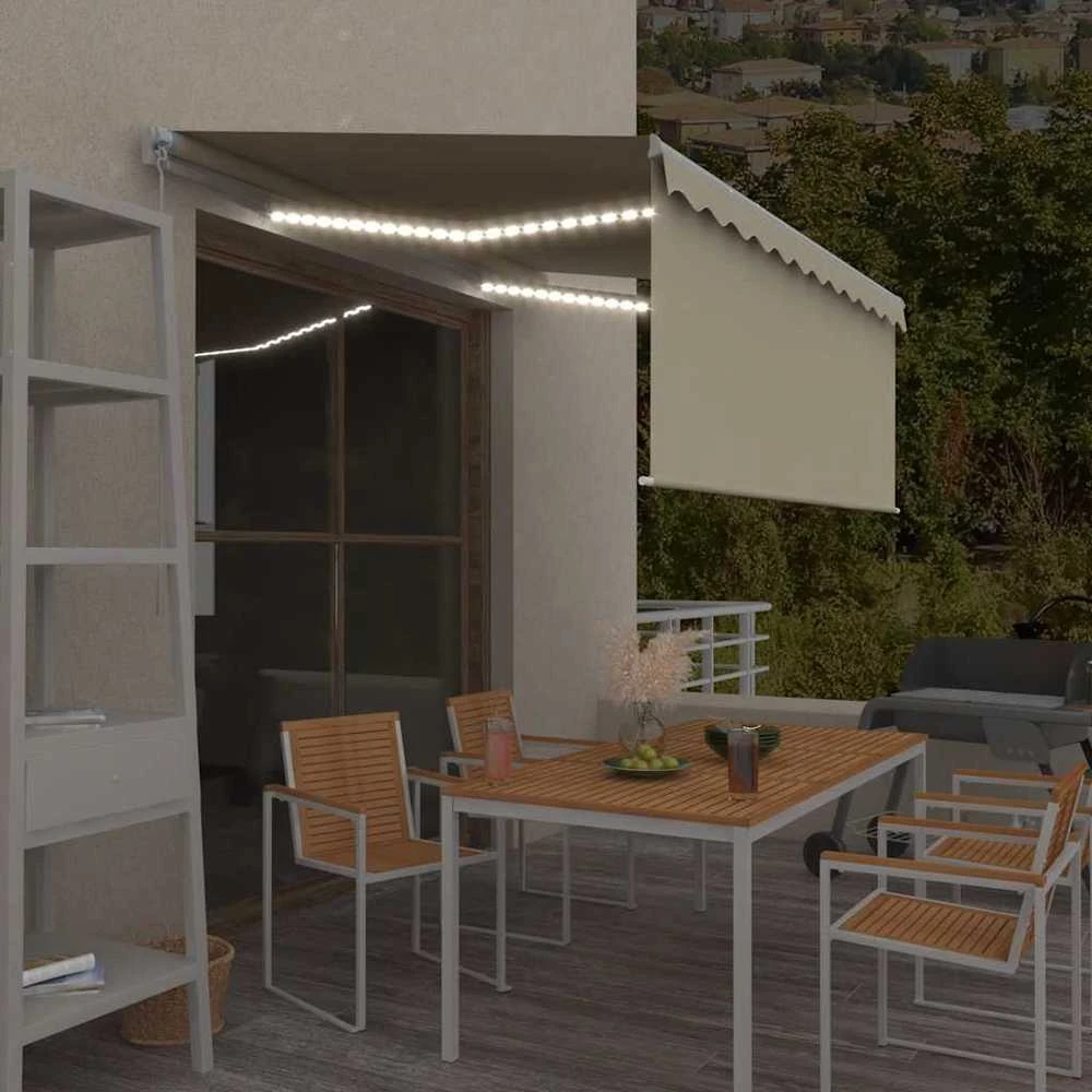 Rankiniu būdu ištraukiama markizė, kreminė ir balta, 3x2,5m
